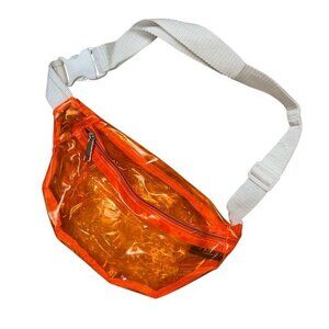 Minky Accessories Neon Orange Clear Fanny Pack NWT